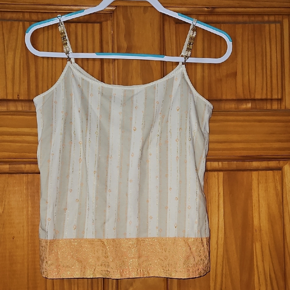 Elegant Cream and Gold Women's Top